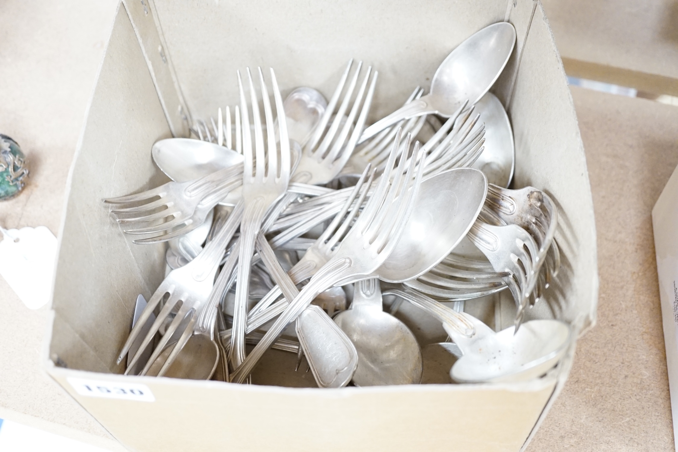 A group of Christofle silver plated cutlery. Condition - fair